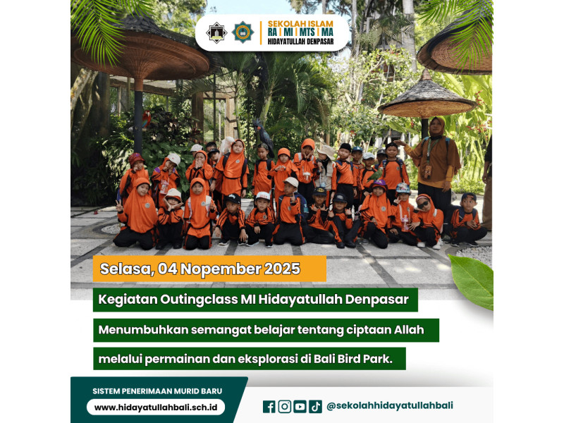 Outing Class MI Hidayatullah Denpasar di Bali Bird Park: Belajar Mengenal Ciptaan Allah Lewat Keindahan Burung-Burung