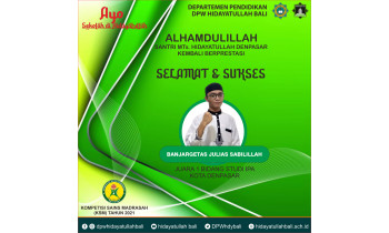 Santri MTs Hidayatullah meraih Juara 1 KSM IPA Tahun 2021 tingkat Kota Denpasar